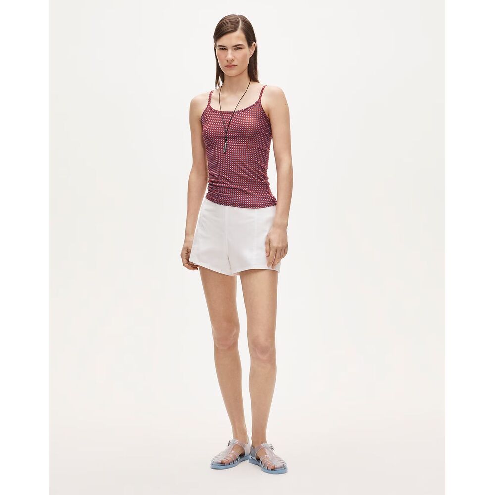 J.Crew Stretch lyocell-blend camisole in gingham SZ Med NWT Red Blue Preppy Chic